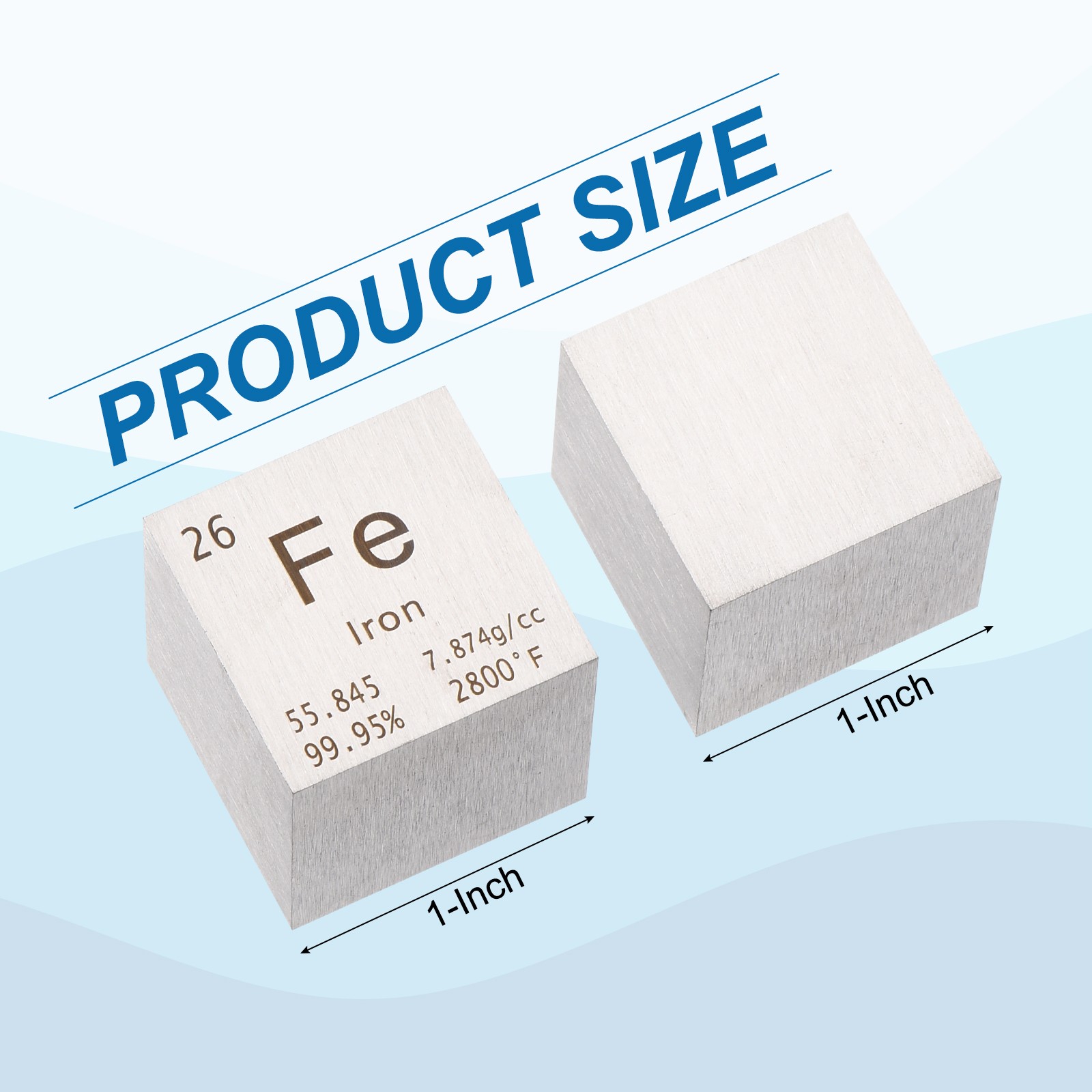 Iron Cube Metal Element High Density Blocks Pure Periodic Element 1″