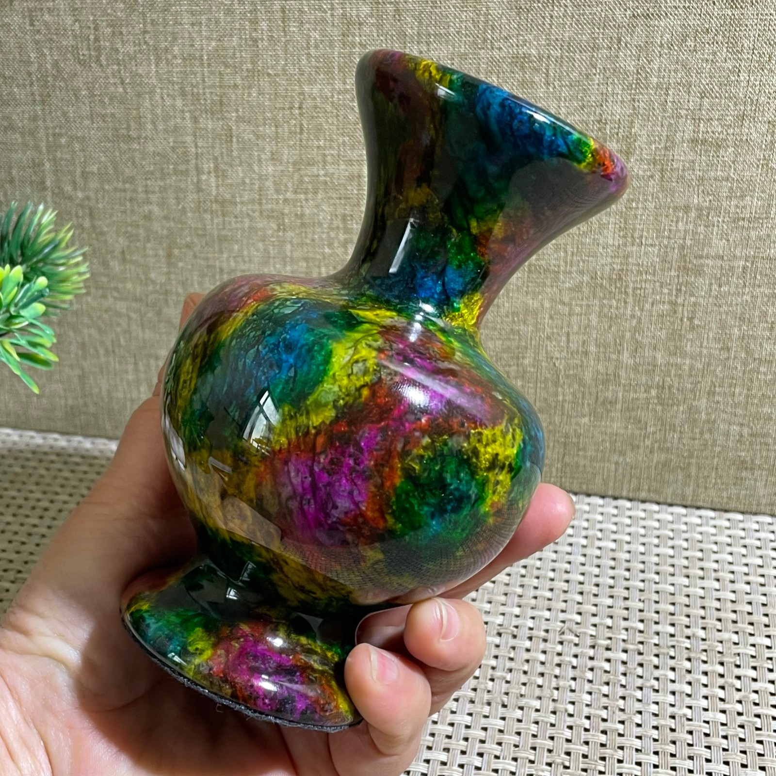 871g Seven Colors Jade vase specimen Decorative -Taiwan China