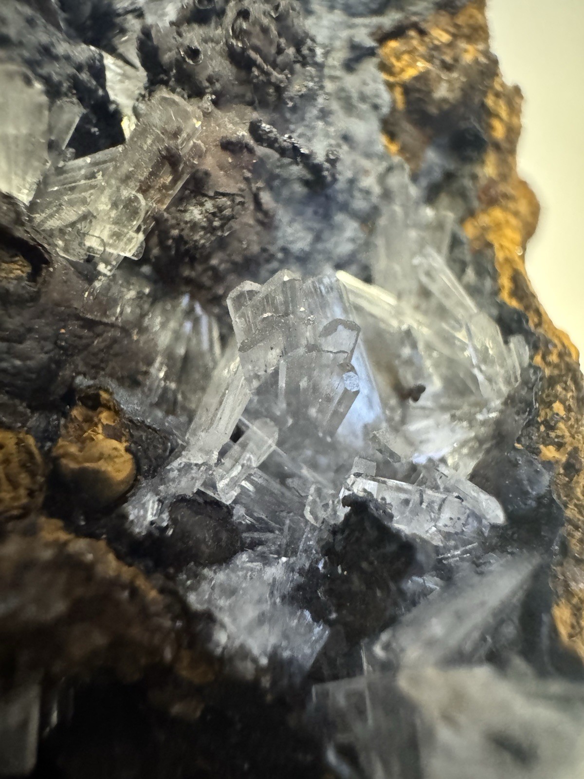 Hemimorphite And Goethite, Santa Eulalia, Mexico, Small Cabinet, 5.0cm