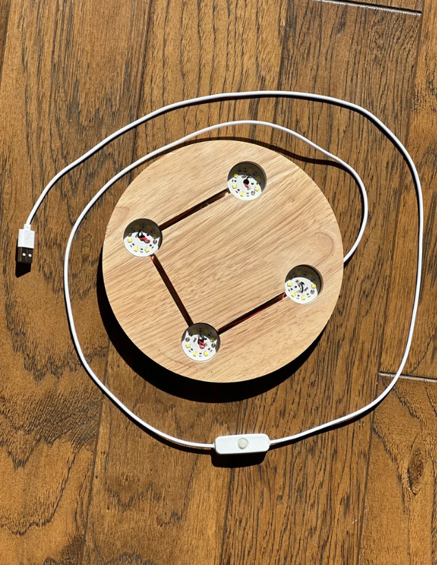 8 Inch LED Wooden Display Base – Lighted Wood Stand Decor