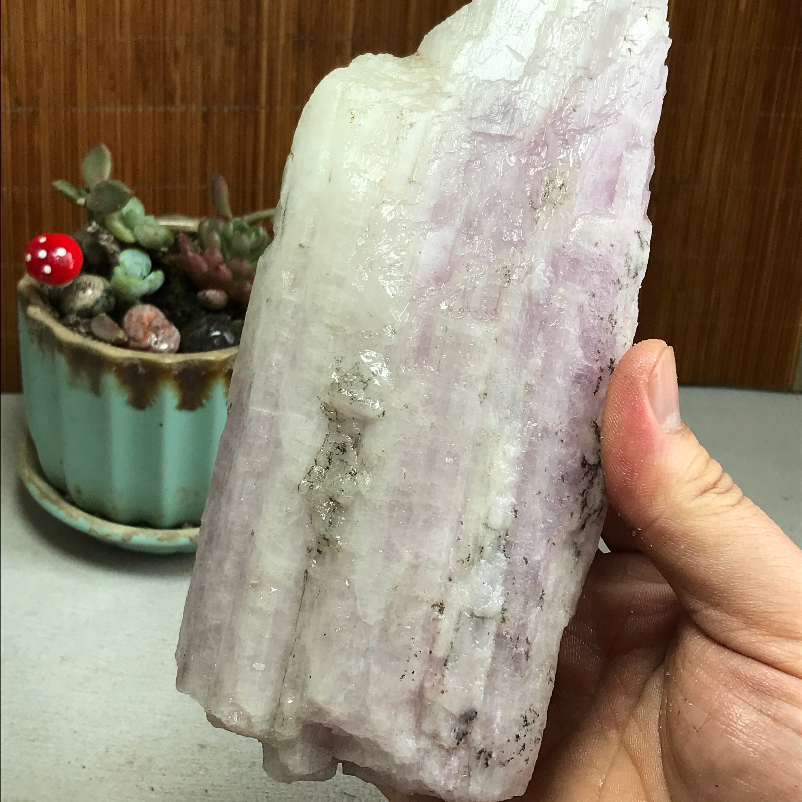 170-78-40mm NATURAL ROUGH KUNZITE PINK SPODUMENE CRYSTALS 830g A4613