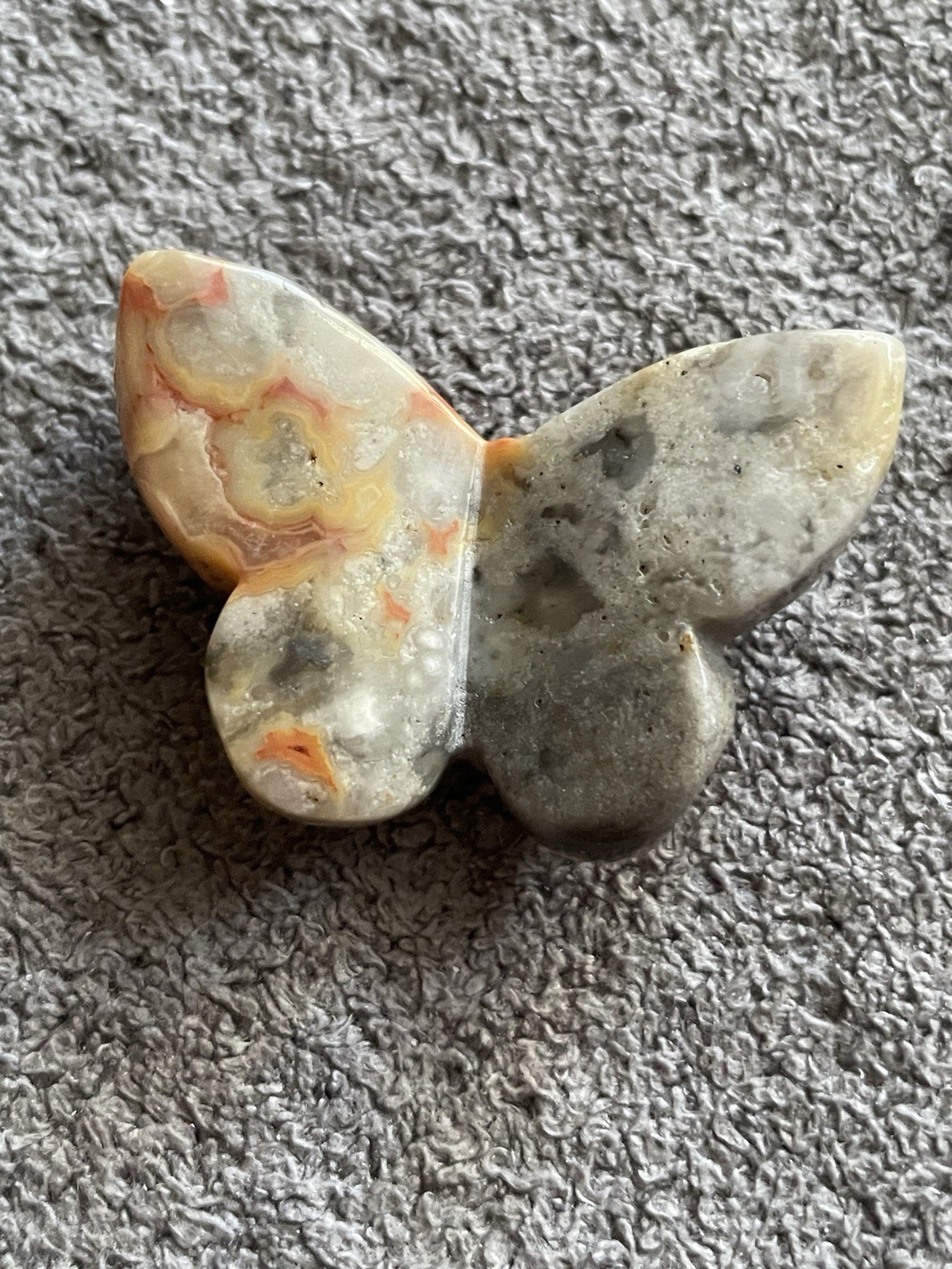 Crazy Lace Agate Crystal/Gemstone Mini Butterfly Carving 14G 1 1/2″ x 1 1/4″