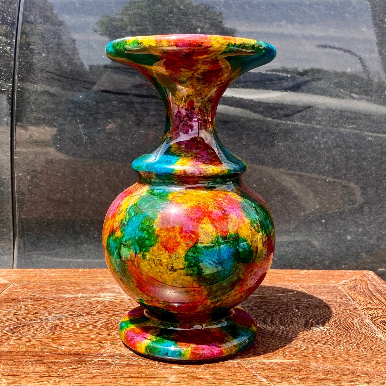 8..8LB A A Natural “Seven Colors Jade” vase specimen -Taiwan China mh633