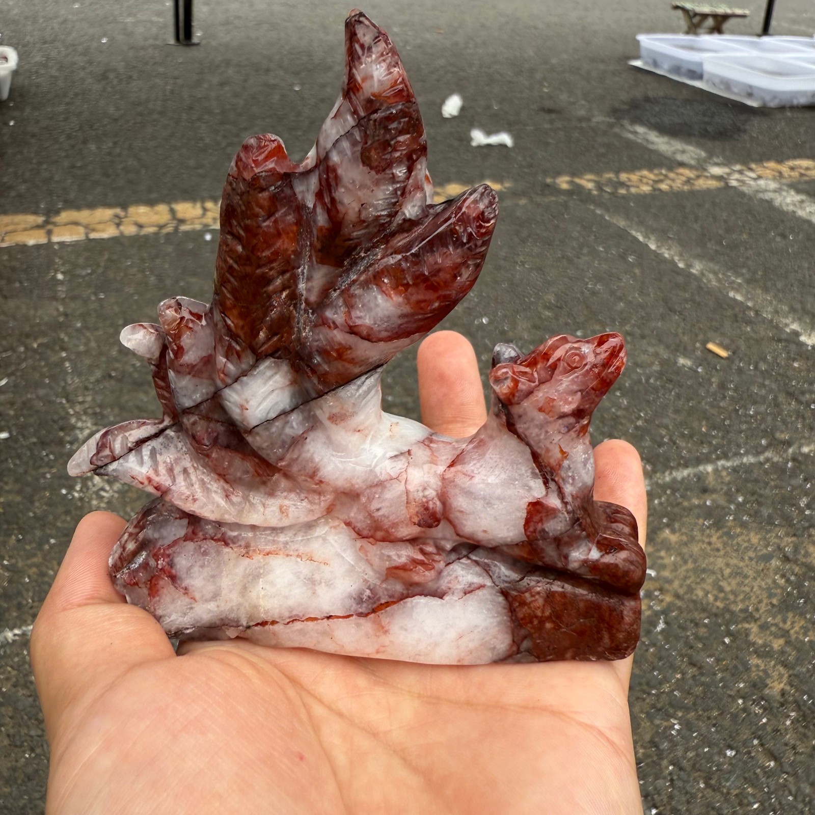 natural red gum flower Nine-tailed fox Quartz Crystal reiki healing random 1pc
