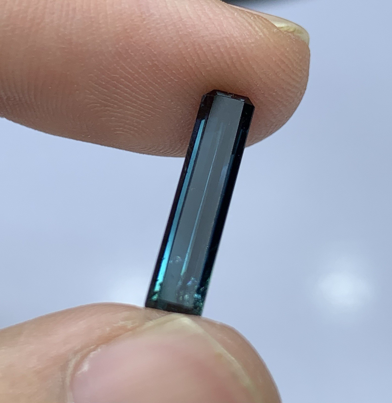 3.15 Carats Blue Tourmaline Faceted Gemstone From Afghanistan.