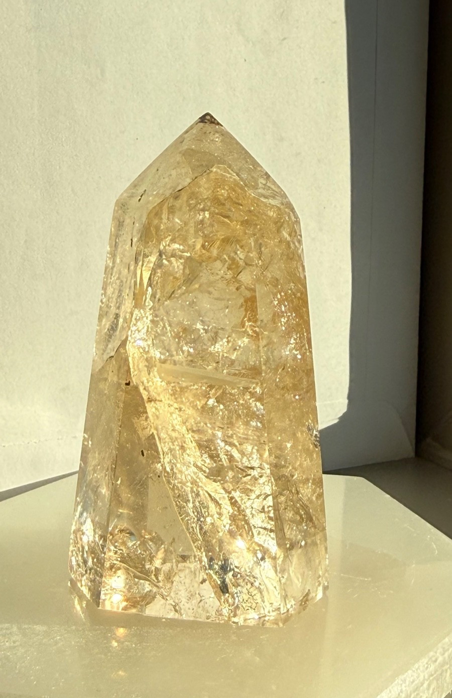 High Quality Natural Brazilian Champagne Citrine Point