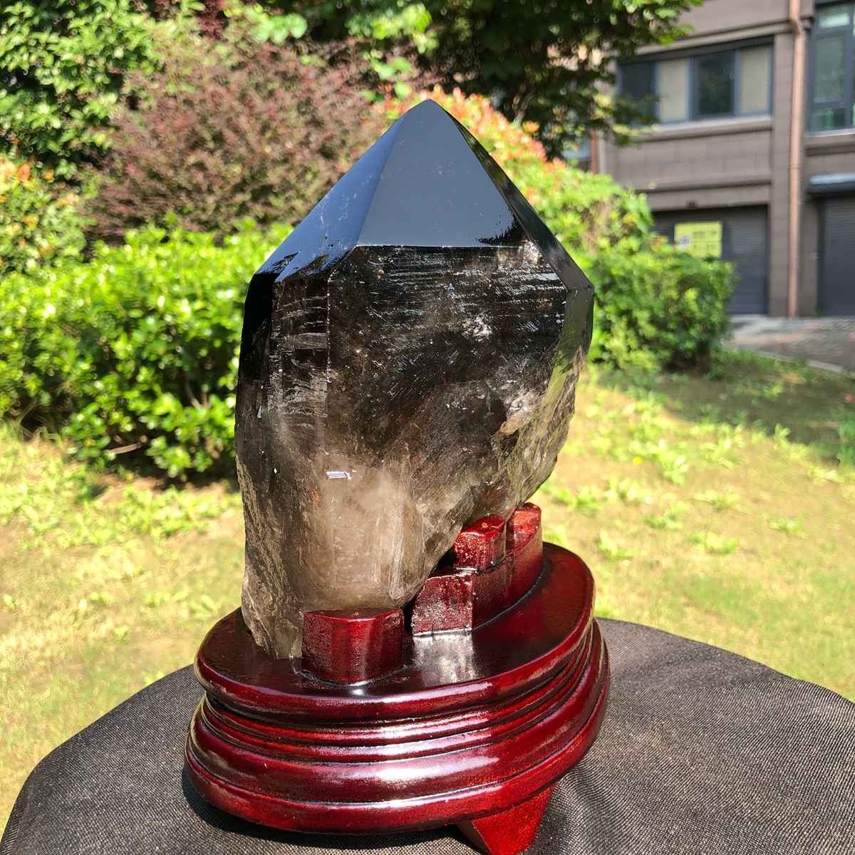 7.96LB Natural Dark tea quartz Crystal Specimen Reiki Mineral Add bracket 2343