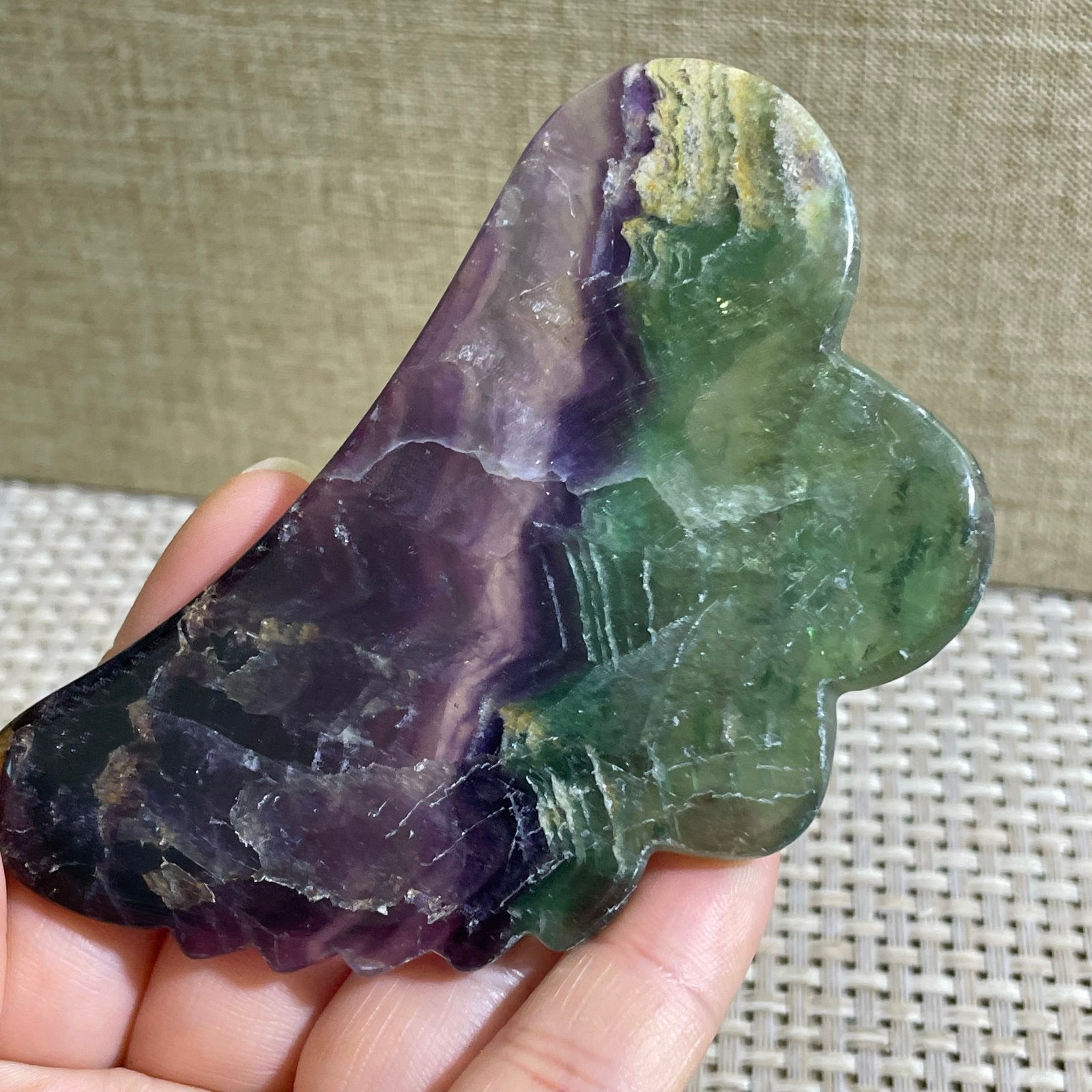 74g Natural beautiful Rainbow Fluorite Crystal Rough slices stone specimens