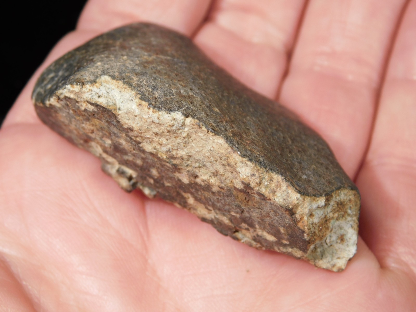 Stony METEORITE with DARK Fusion Crust and Contraction CRACKS 70.2gr