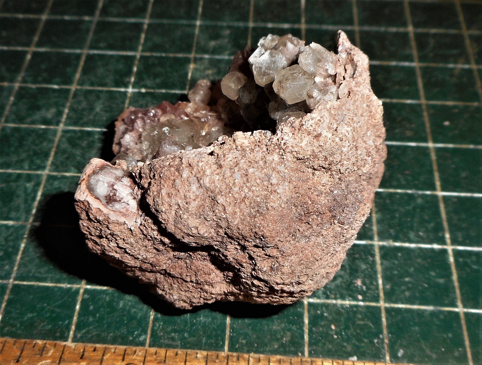Rare Yellow & Rose Quartz Crystal Cluster Geode. Pink Stone Specimen Brazil RQ57