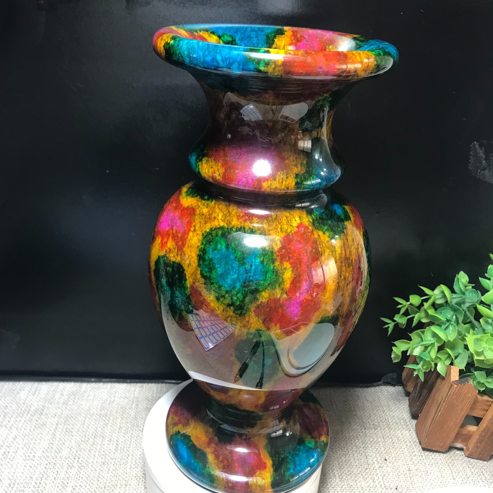 1PCS 3.2kg “Seven Colors Jade” Crystal Quartz Vase Specimen Collection