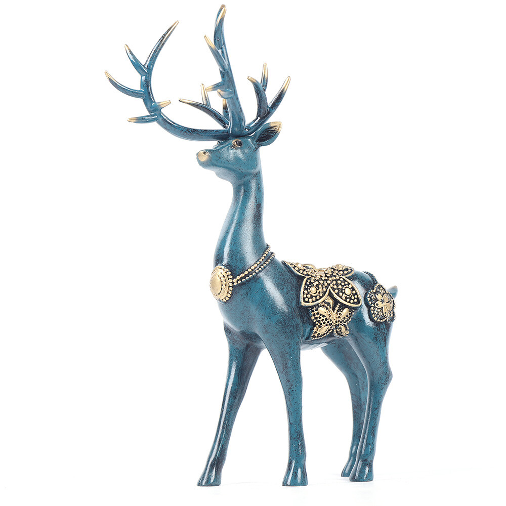 A Pair of Sika Deer Statues, Modern Sika Deer Figurines, Sika Deer Ornaments