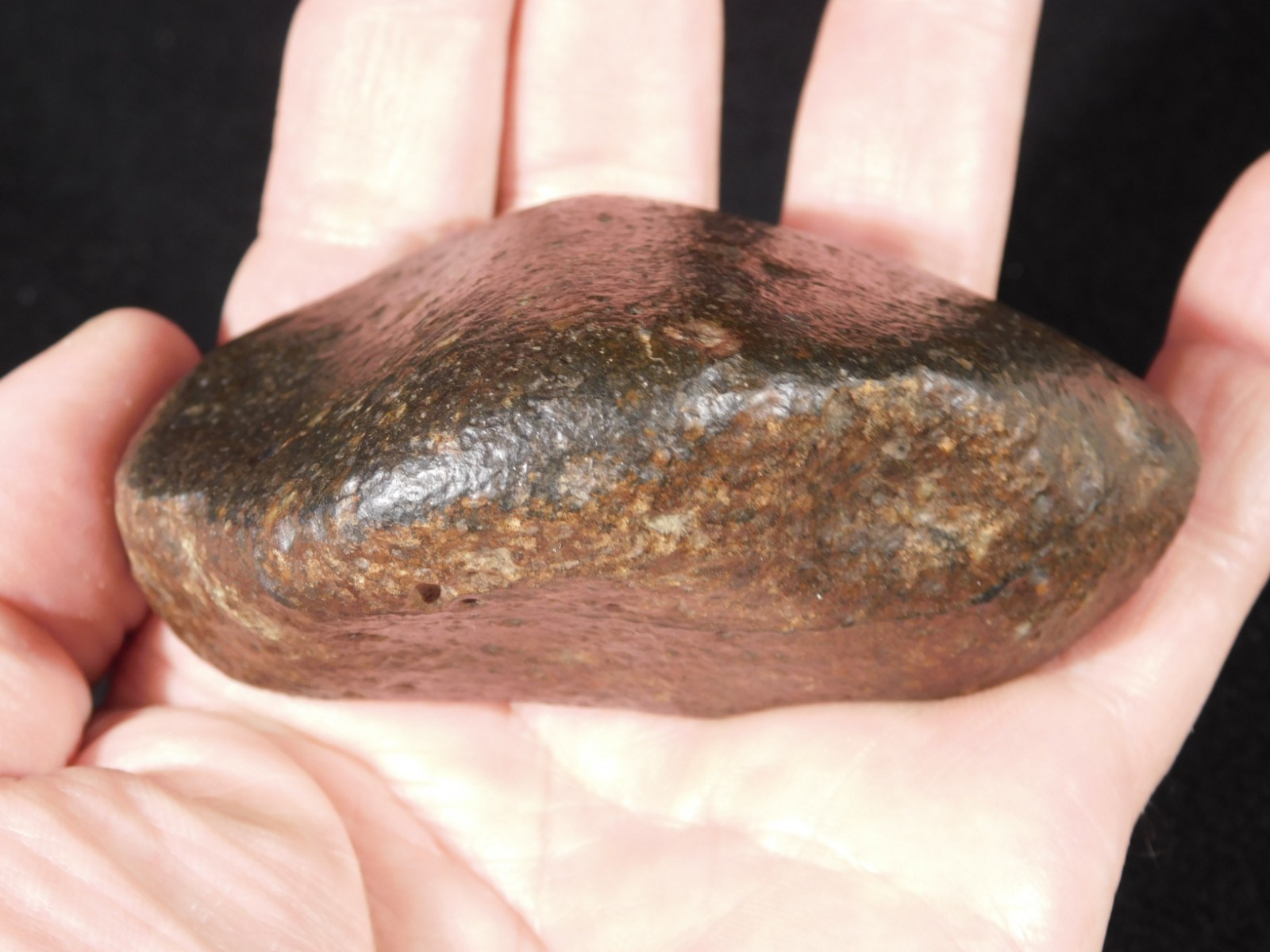 wOw! Stony METEORITE with DARK Fusion Crust and REGMAGLYPTS Libya 274gr