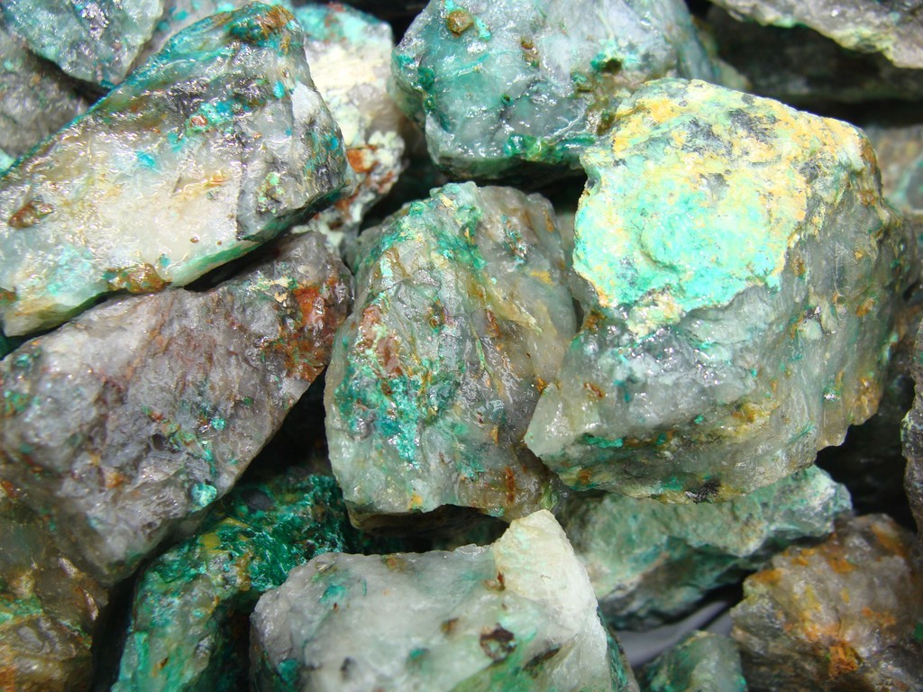 2000 Carat Lots of Unsearched Natural Chrysocolla Rough + FREE faceted gemstone