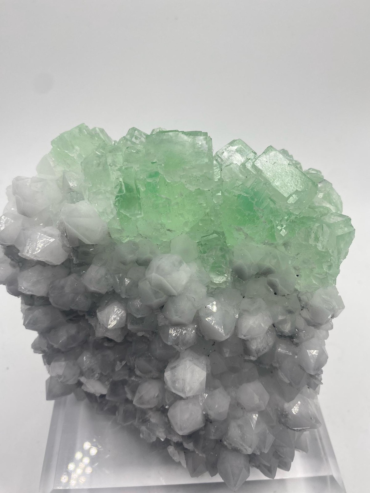 Self Standing Bright Green Fluorite on Quartz! See Video!!!