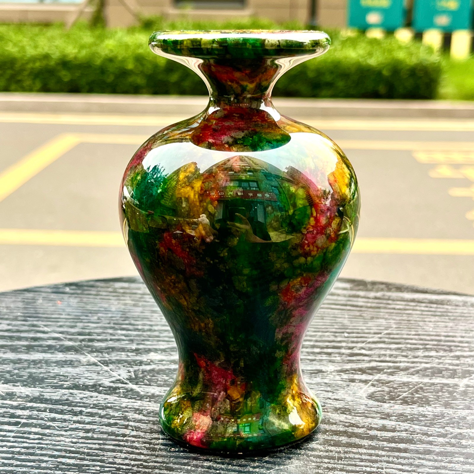1.94LB Natural “Seven Colors Jade” vase specimen -Taiwan China