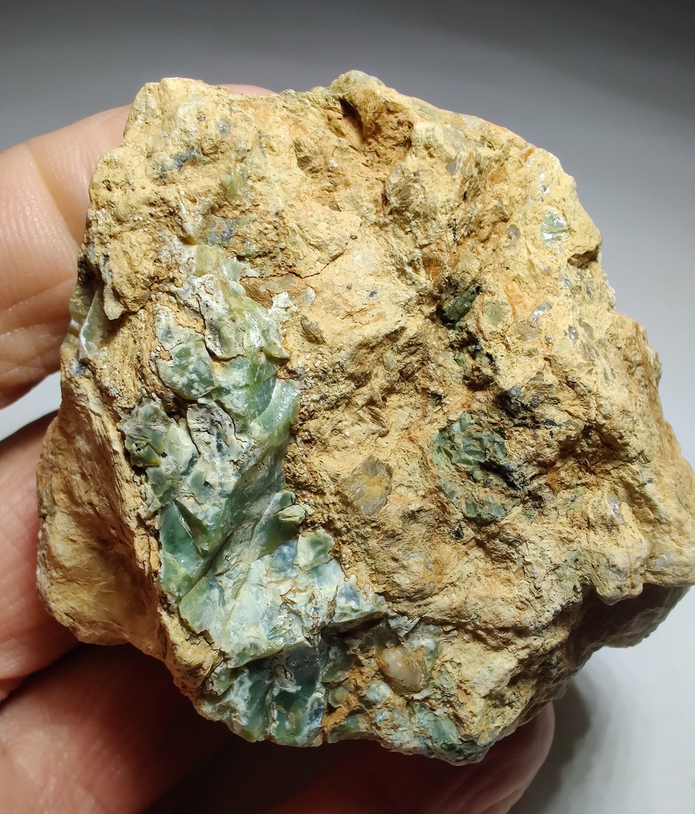 Opal on Sepentine with Magnetite, UV. San Benito, California. 213 grams.