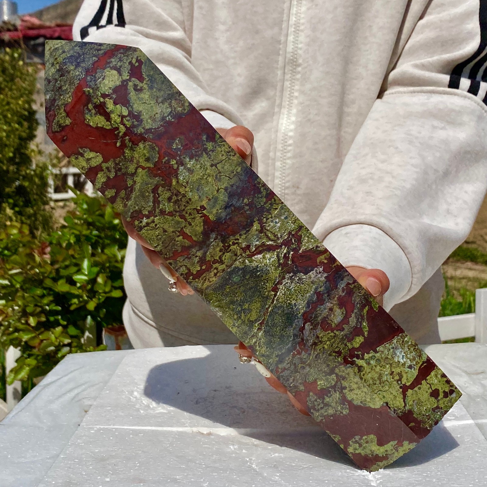 11.9LB Natural Dragon Blood Column Obelisk Crystal Column Wand Point Healin