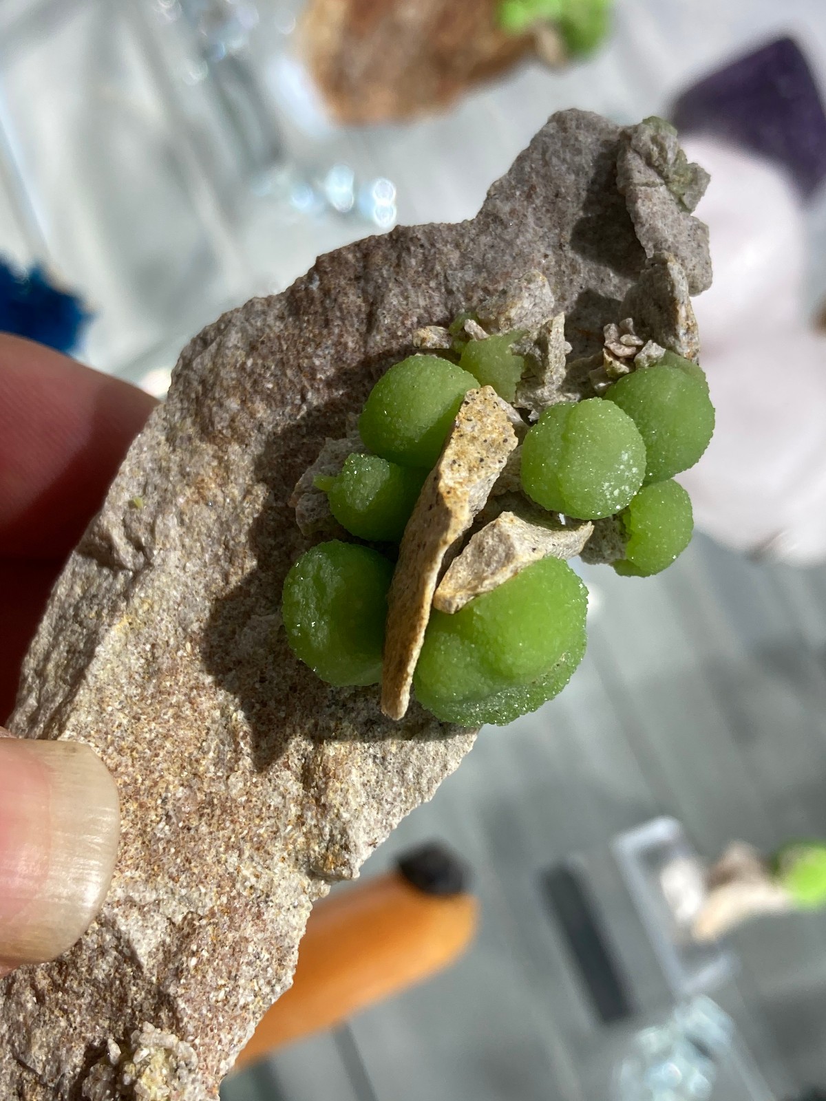 8.2cm Green Pyromorphite on Matrix from China