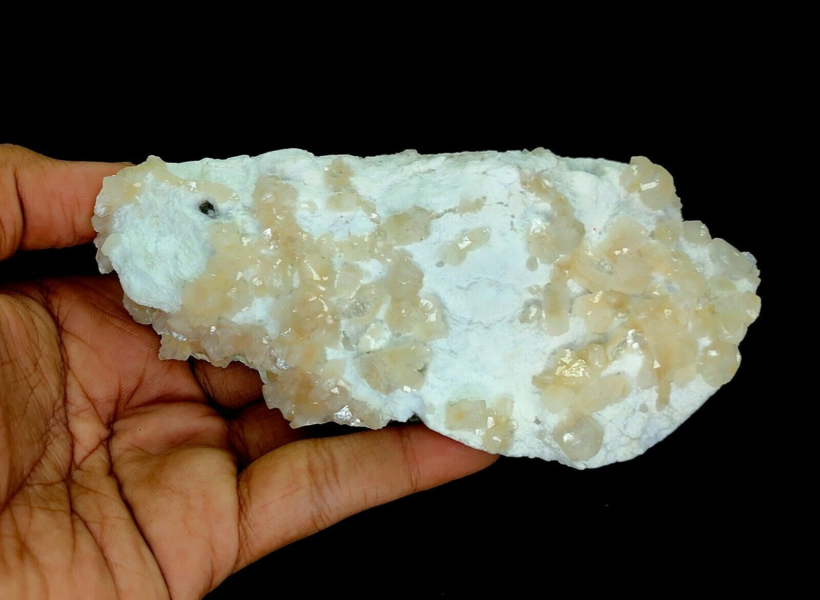 222g Natural 5.25 Inch Heulandite Crystals On Base Matrix Mineral from India