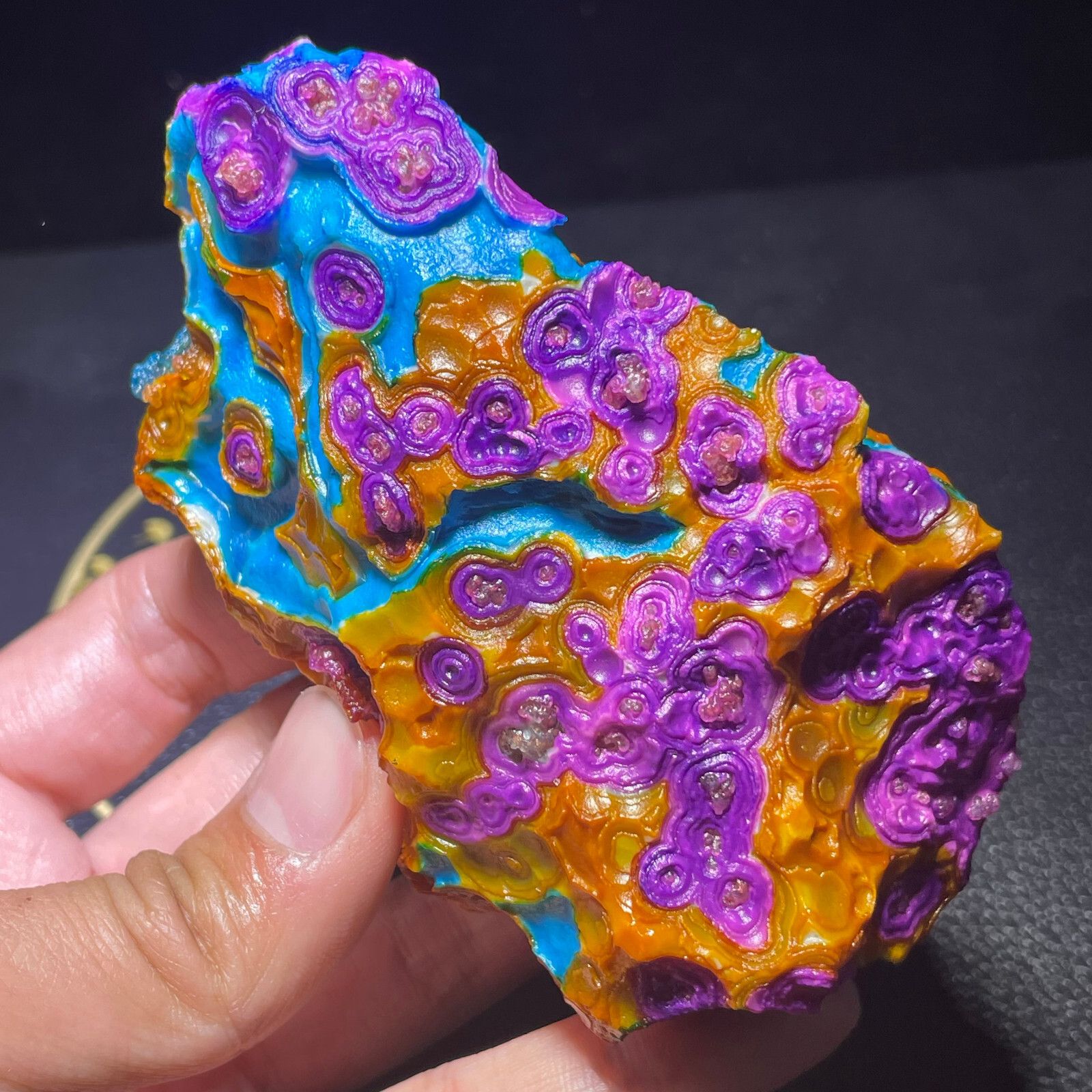 310g Natural Calcified Agate Eye Crystal Unique Mineral Specimen Perfect Gift