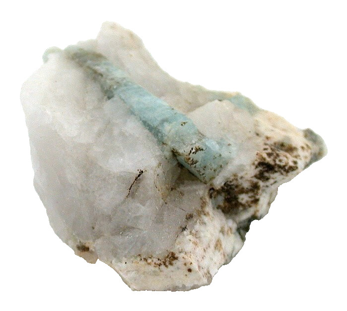 1 3/5 x 1 2/5 Inch Aquamarine Crystal In Host Rock Gemstone Specimen CS501/52725