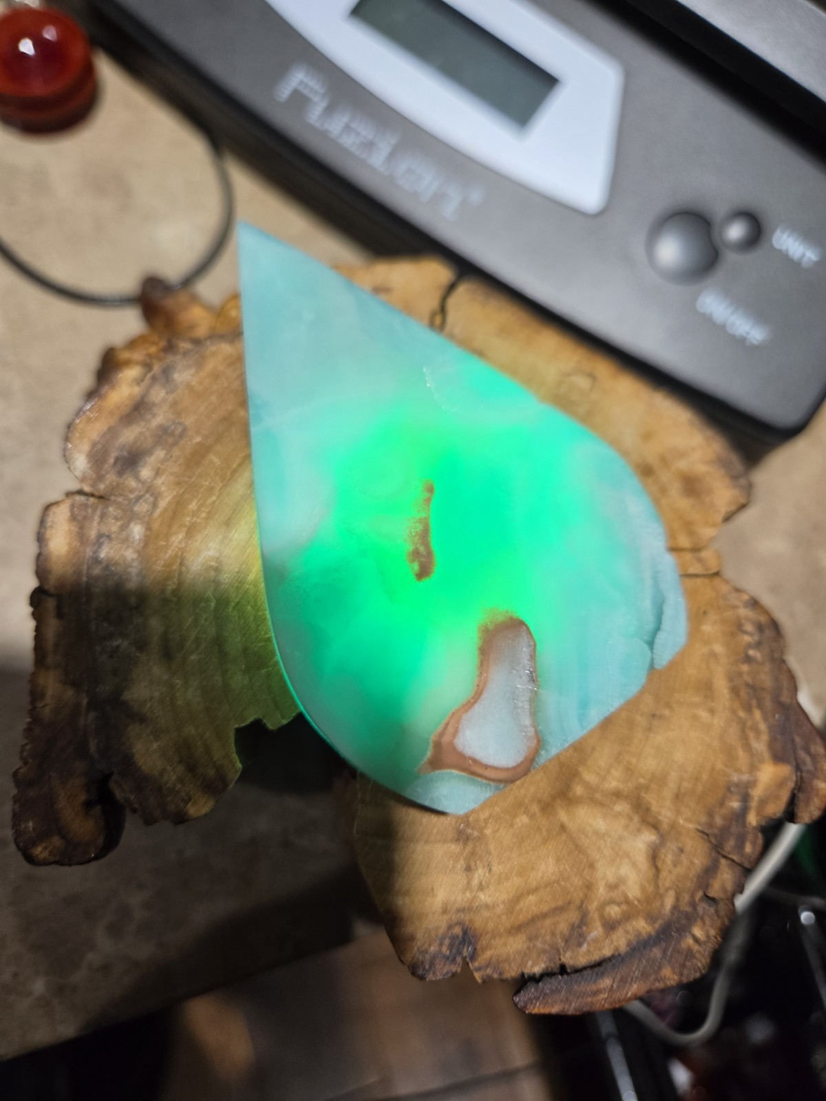 Crystal Hemimorphite Tear Drop Shape Free Form Carving