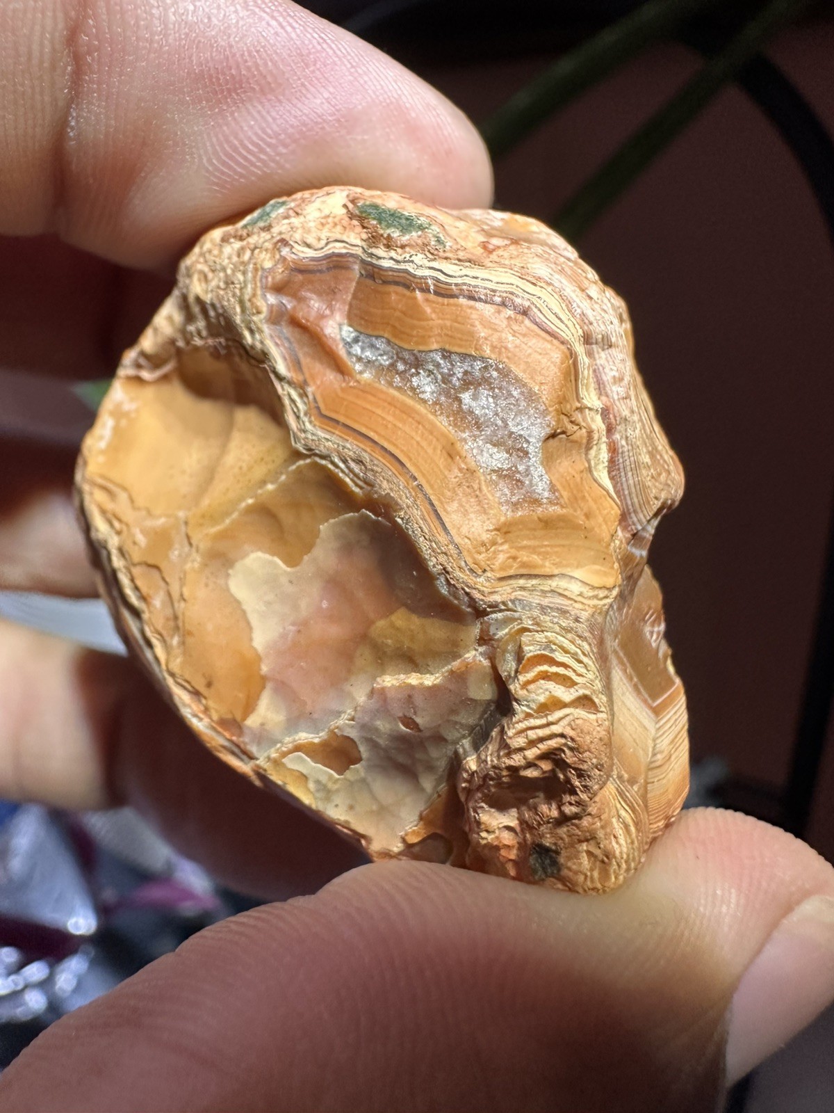 2.15 oz Lake Superior Very High-Quality Agate Fire Peeler Top Shelf Opaque Paint