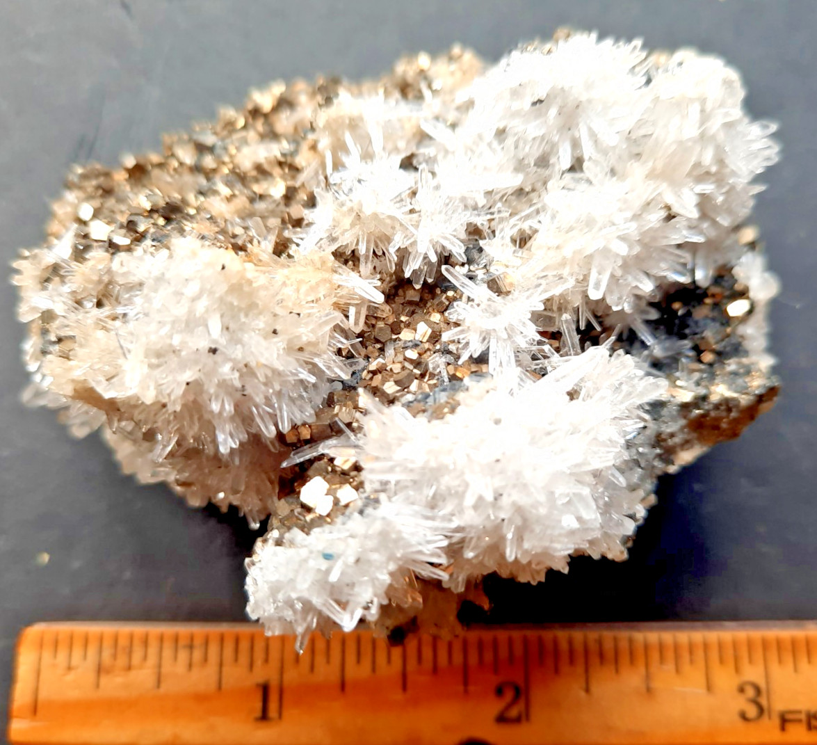 Gorgeous Quartz Crystals with Pyrite Combination, from Peru 200g