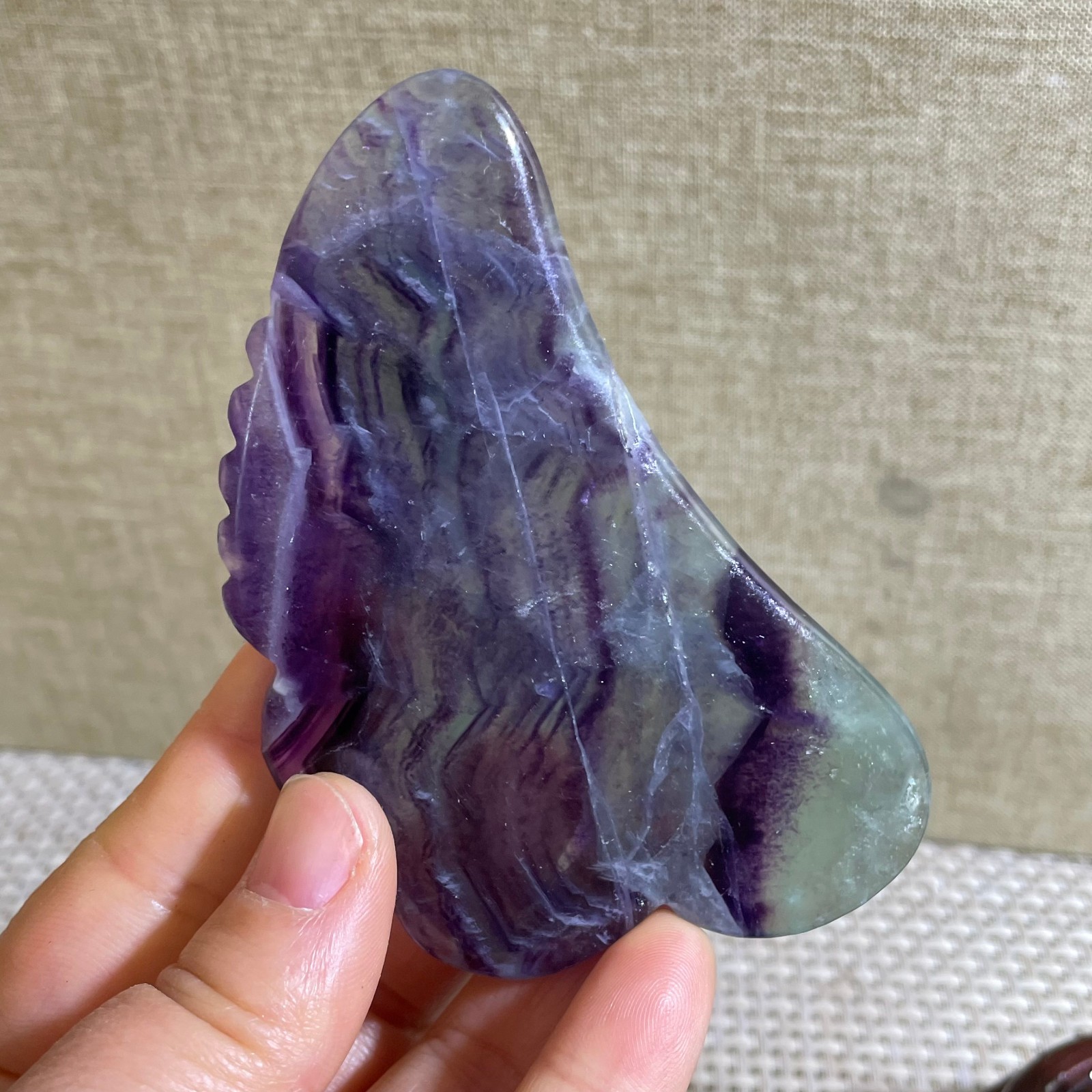 80g beautiful Rainbow Fluorite Rough stone specimens cure