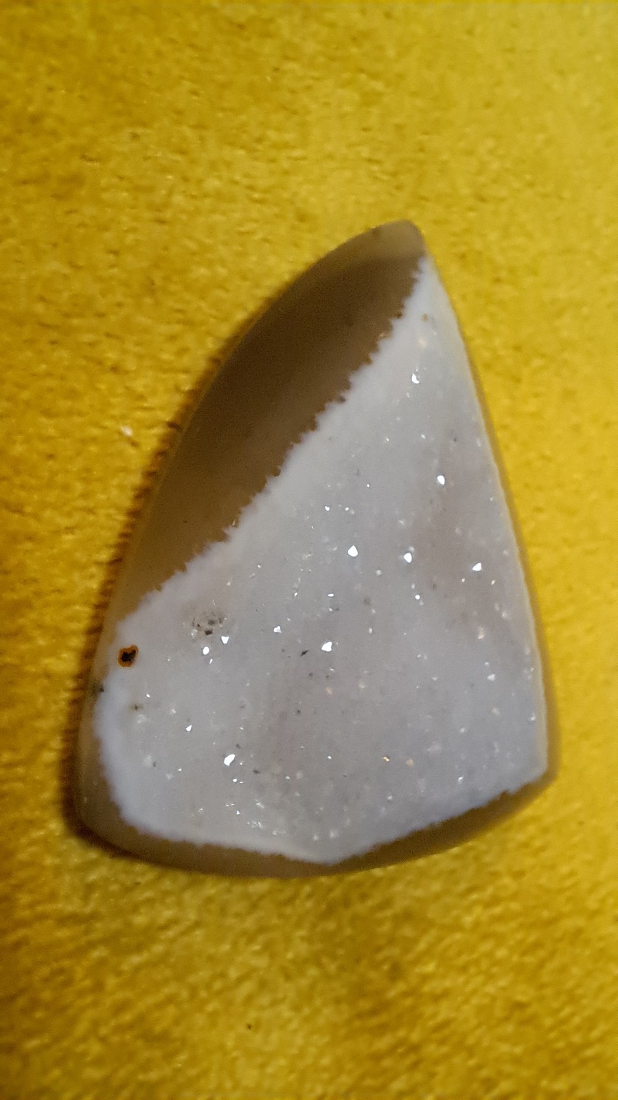 GEMS for DESIGNERS- Gorgeous Geode Drusy Botryoidal White/Tan Triangle 42mmx33mm