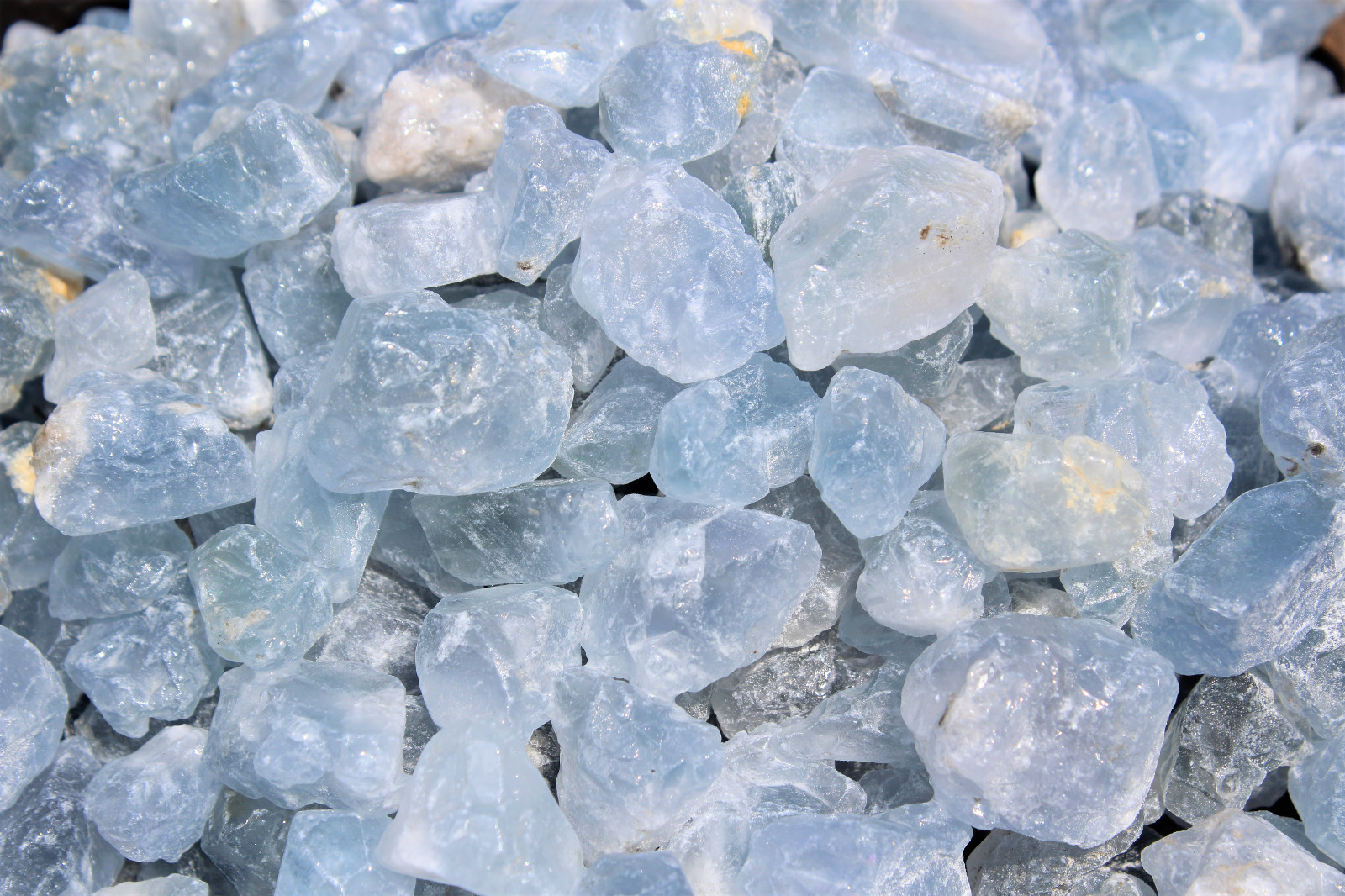 Celestite Rough Chips Natural Stones: Lot of 4 Pieces