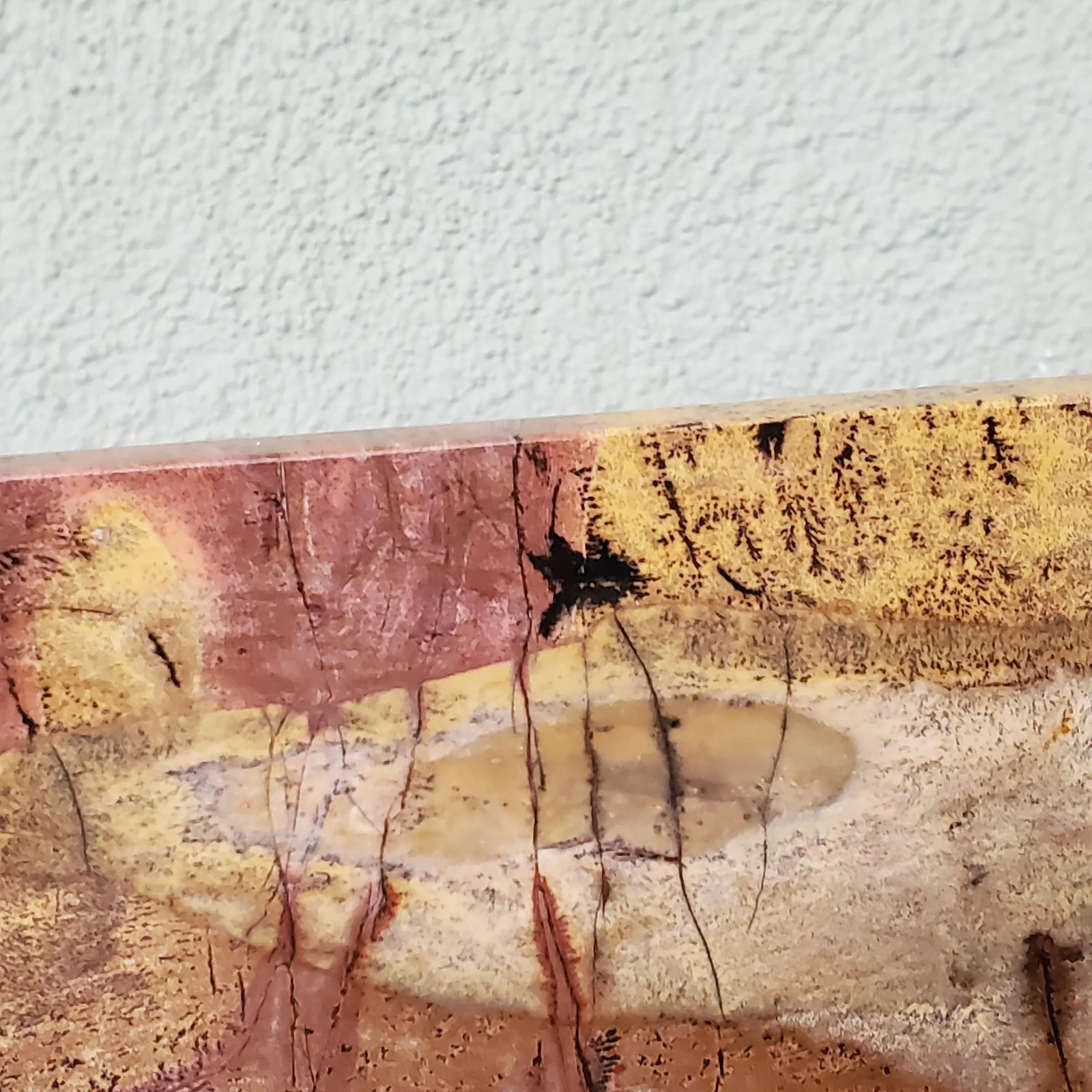 Picture Jasper Pink Dendritic Display Crystal Statement Slab 944 grams