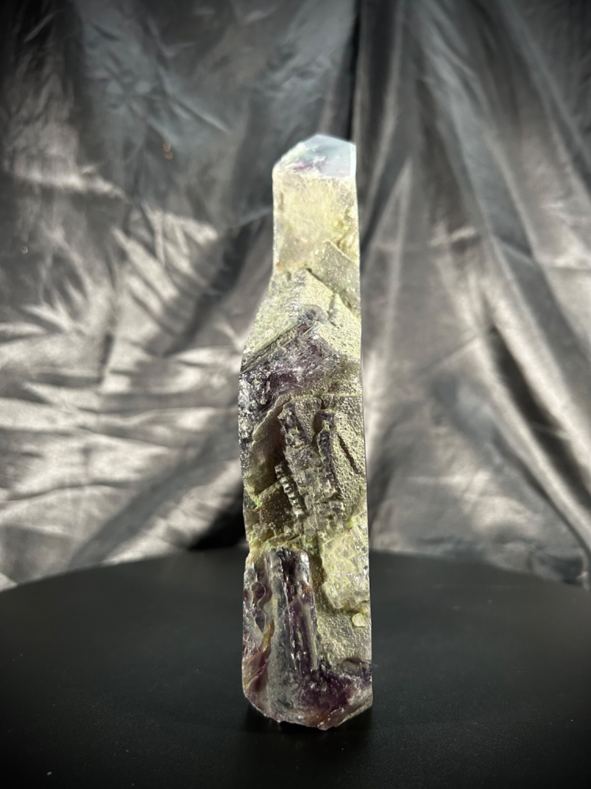 7.5″ Rainbow Fluorite 4 Polished side/1 Raw Side Tower Freeform 2lb 8.7oz