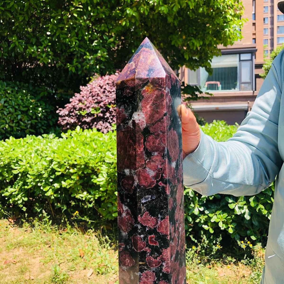 16LB Natural Garnet Fireworks Obelisk Quartz Tower Crystal Wand Point Healing