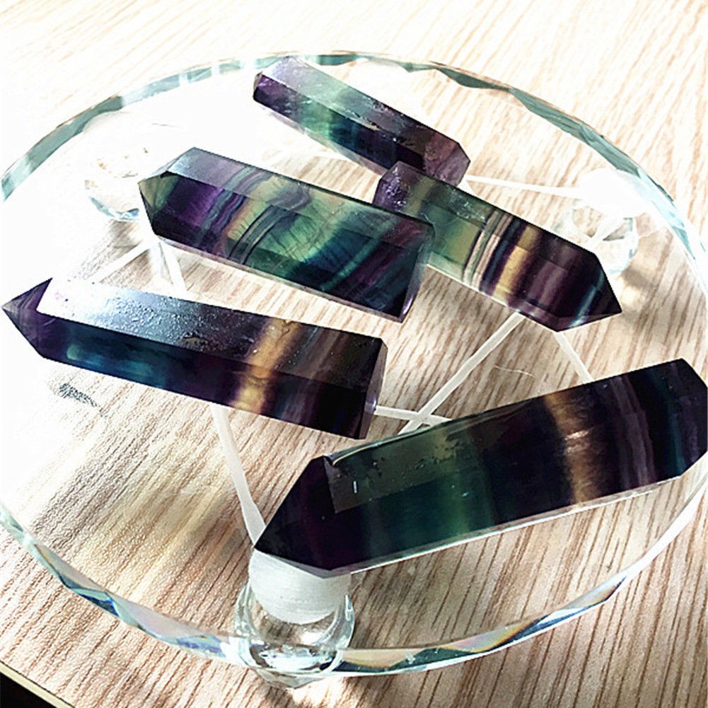 Colorful Natural Fluorite Quartz Crystal Wand Point Healing Stone Gifts