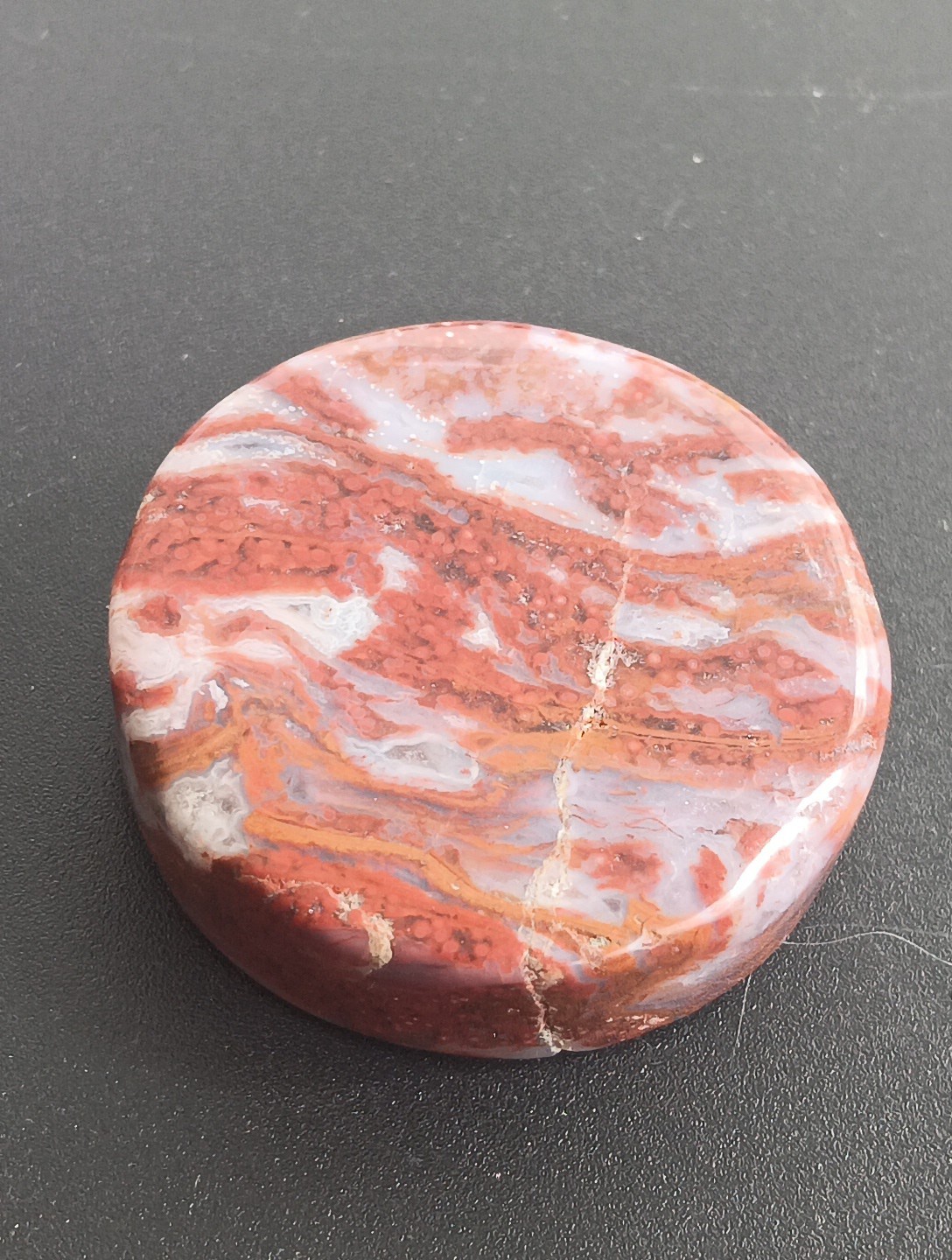 Cathedral Lace Agate Rare Mineral Mexico Mined 1-5/16″ Wide 1/4″ Thick