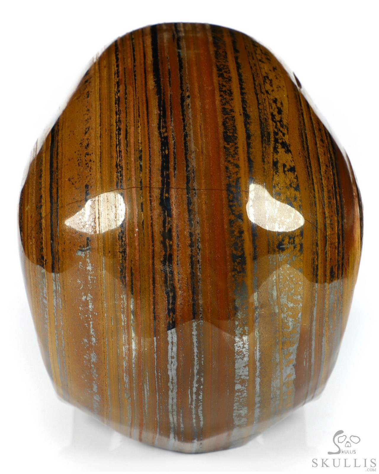 Huge 5.1″ Colorful Tiger Iron Eye Carved Crystal skull,Super Realistic, Healing