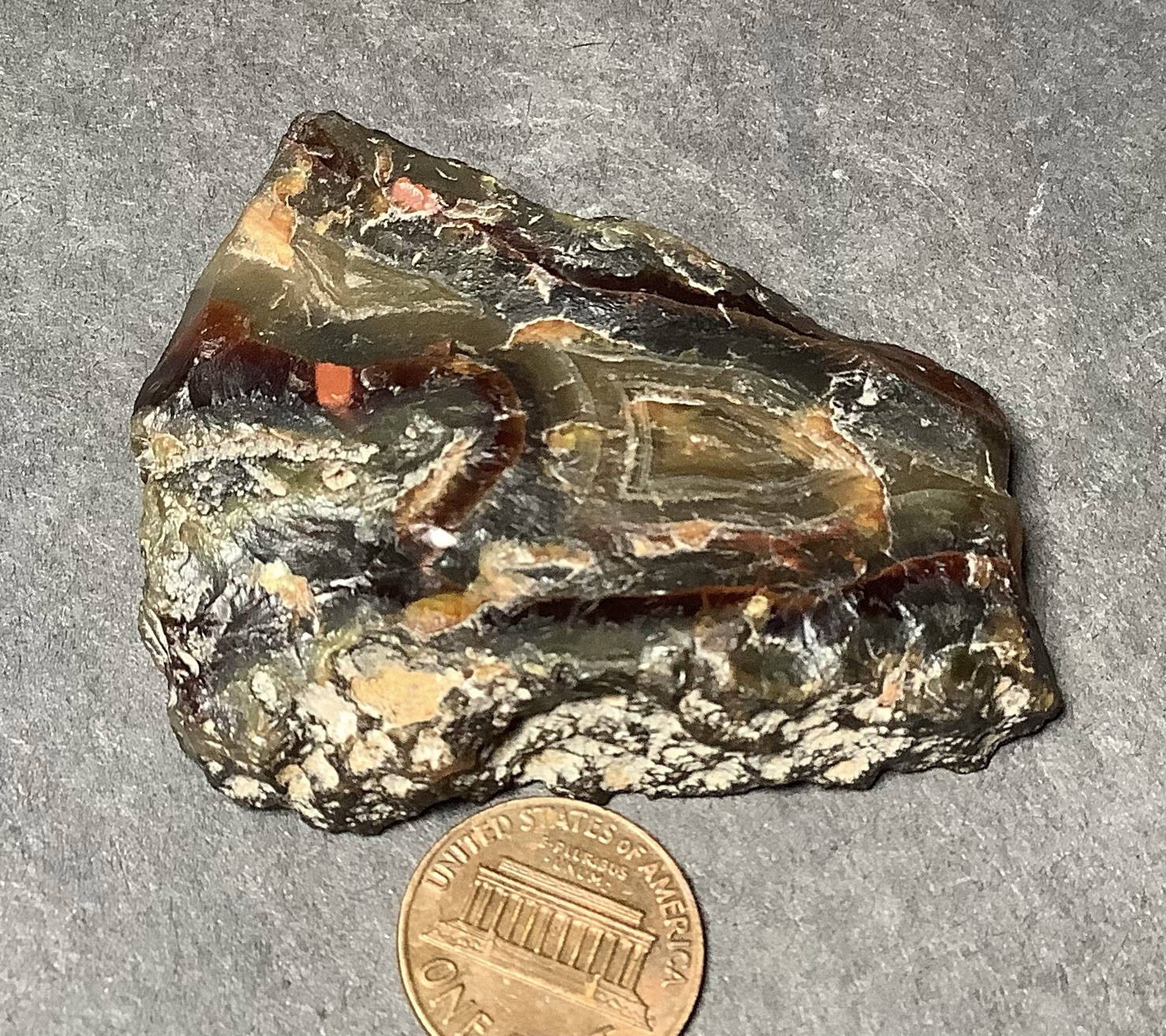 Black Turkish Agate Specimen Face Polished 40x55x15mm, 2.0oz #548