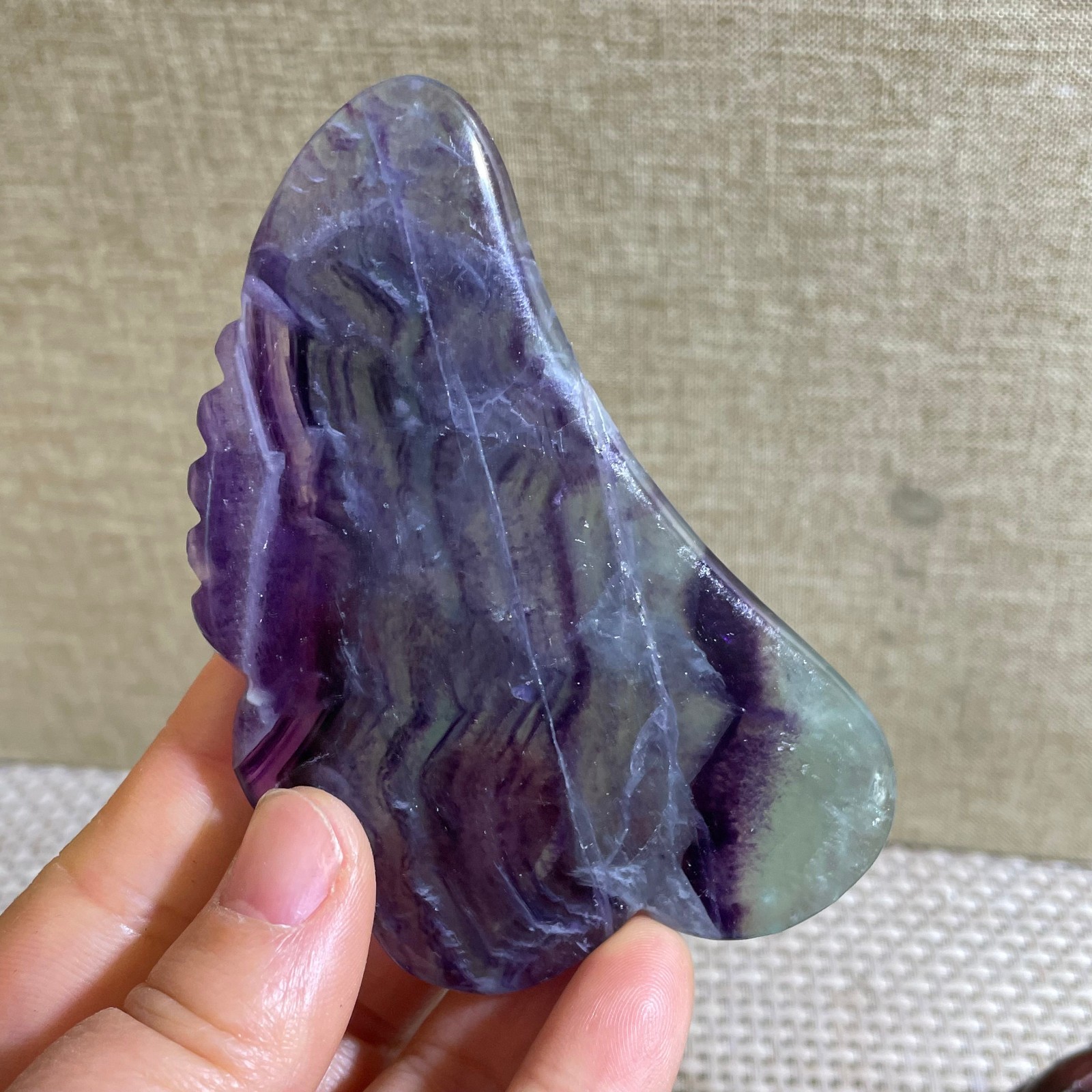 80g beautiful Rainbow Fluorite Rough stone specimens cure