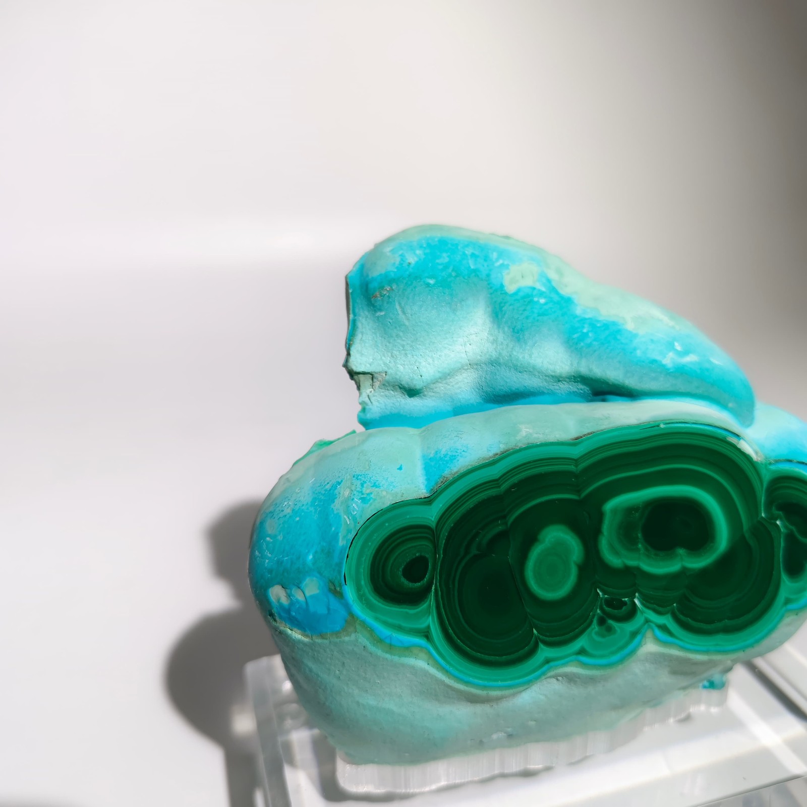 1.65LB Top Rare Natural silicon malachite Mineral Specimen + Stand