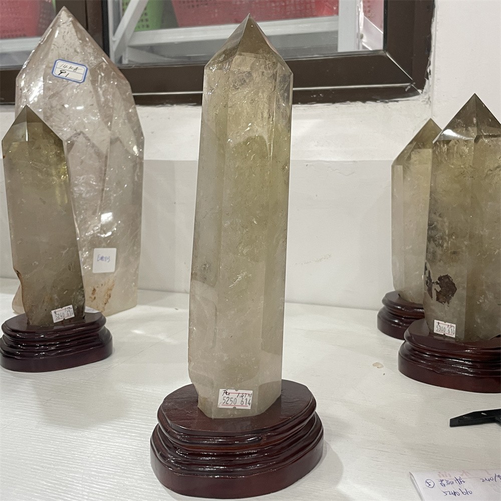 3.2LB 11.8″ Natural Smoky Quartz Obelisk Tower Crystal Quartz Energy+stand