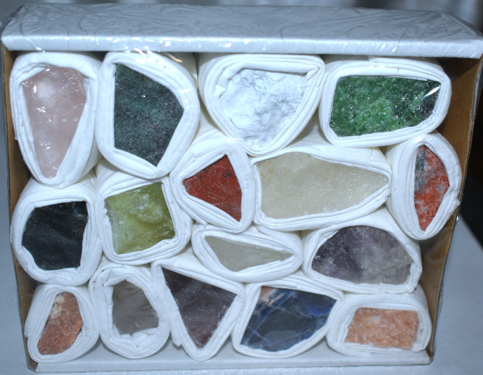 Box of Rough Gemstones 5.75″/404 Grams