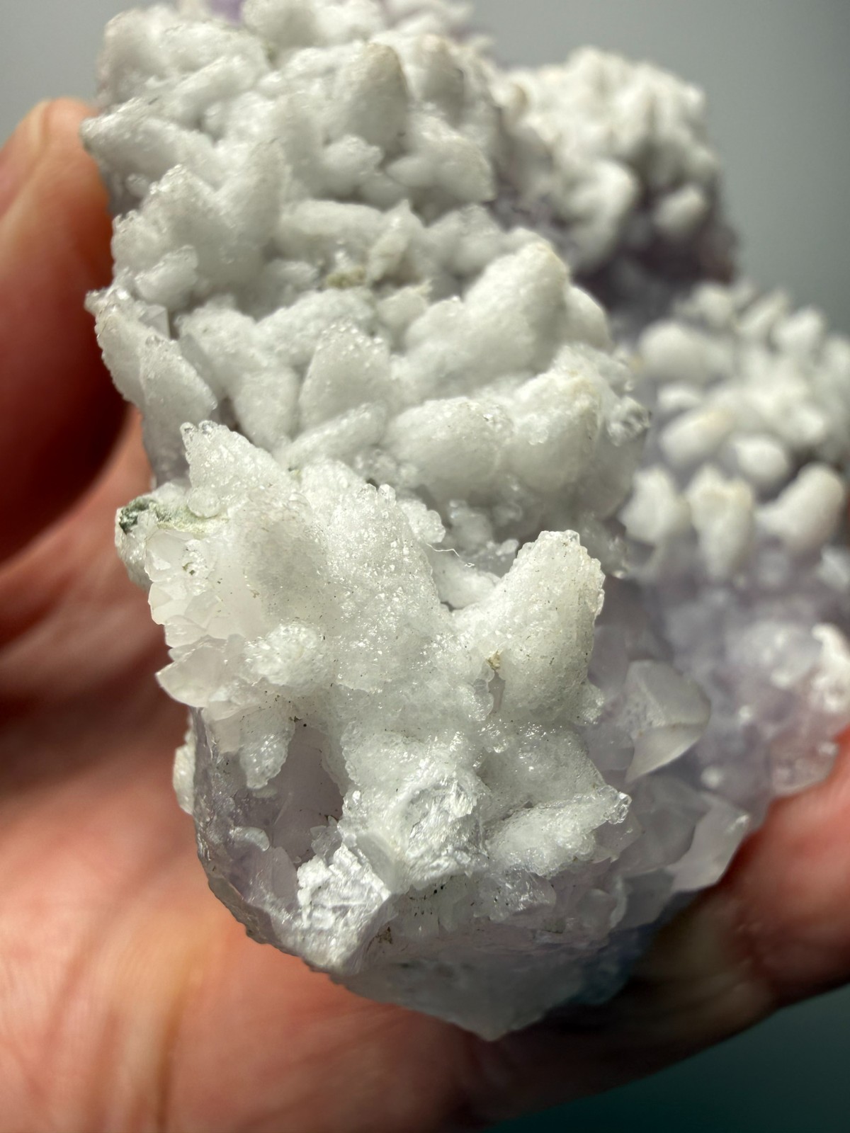 Attn Collectors! Amethyst with Snow White Calcite from Guanajuato, Mexico- RARE!