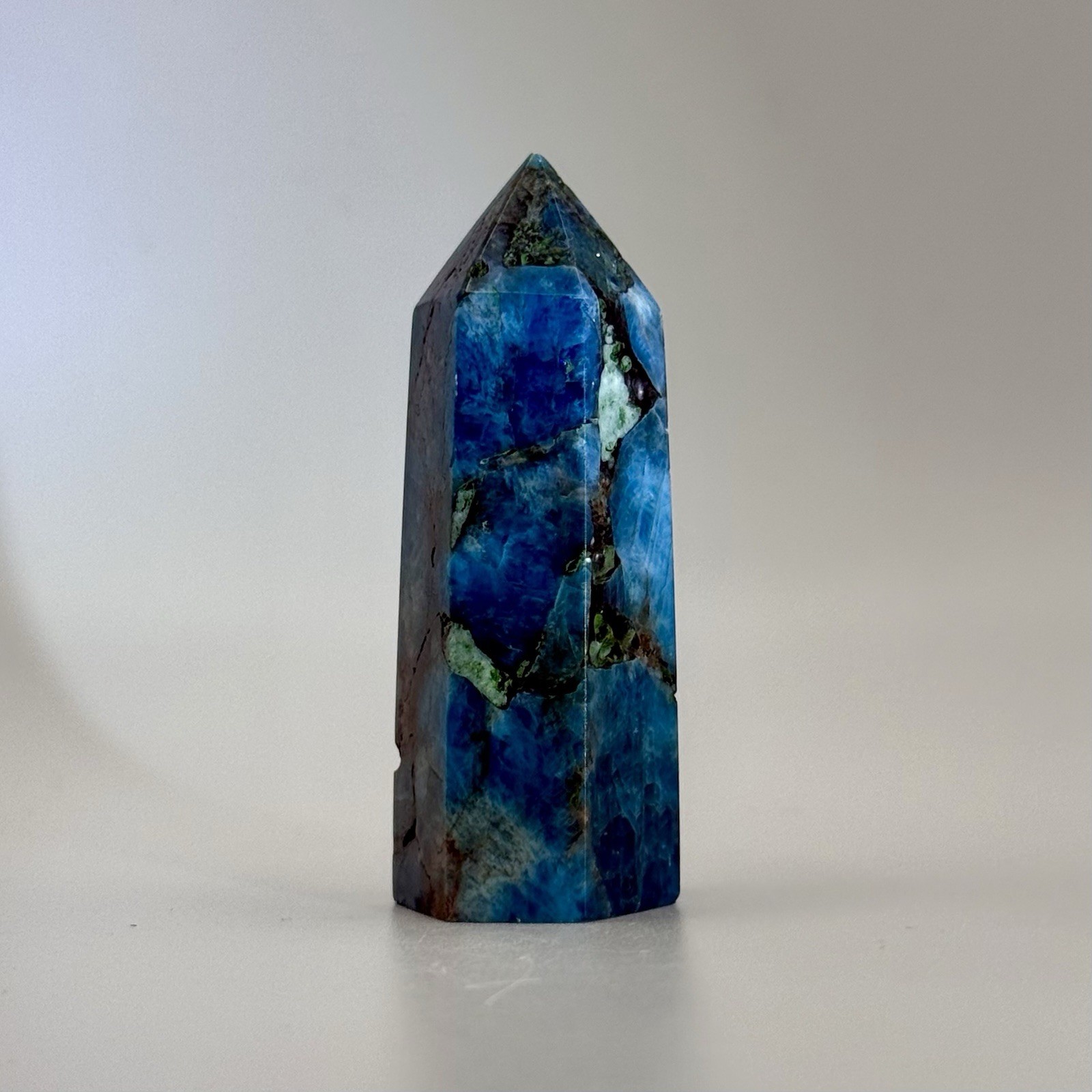 Blue Apatite Tower, Approx. 2 1/8”