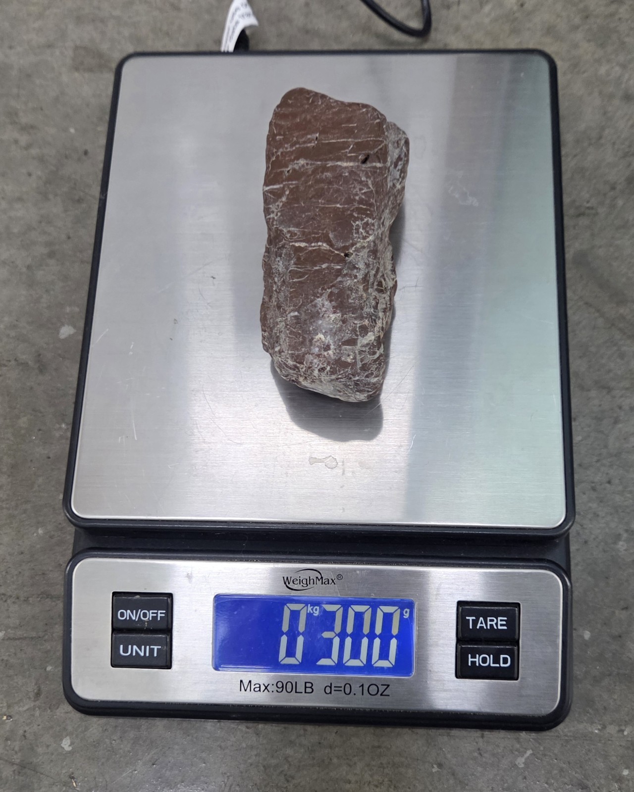 Red Jasper Raw Rock 300 grams, 4” x 1 1/4″ x 1 1/4″ Rough Lapidary Material
