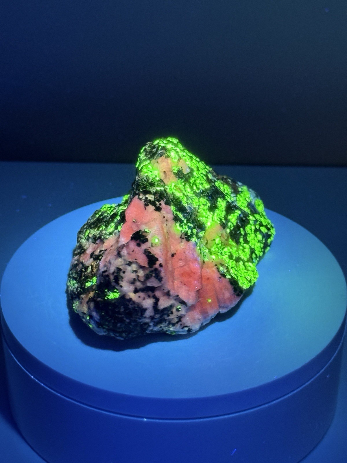 GLOWING Willemite & Calcite w/ Minor Hardystonite Fluorescent Mineral Specimen