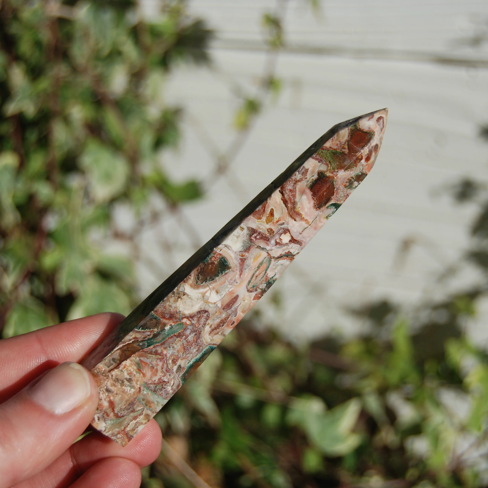 3.75in Pink Leopard Skin Jasper Crystal Tower