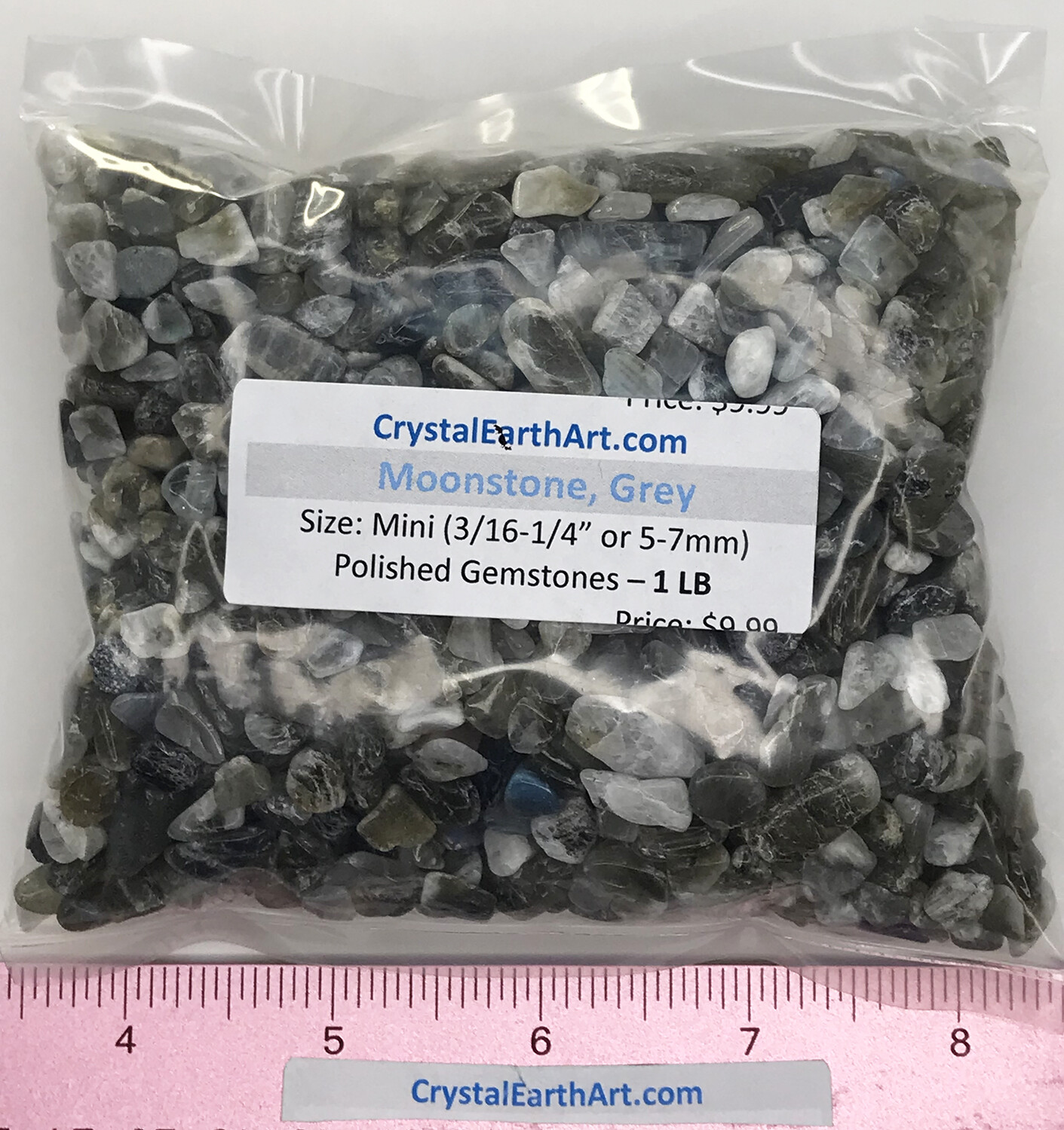 Moonstone Gray polished Mini ( size 3/16″ to 1/4″ or 5-7mm) 1 lb