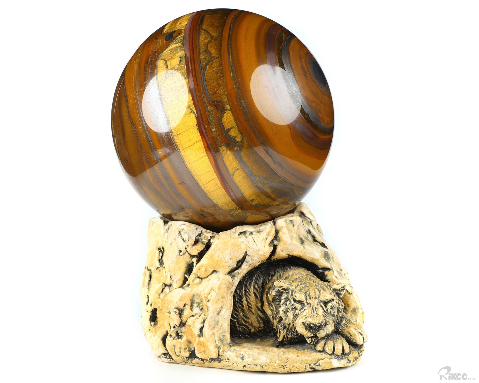 5.7″ Tiger Iron Eye Hand Carved Crystal Ball/Sphere, Crystal Healing